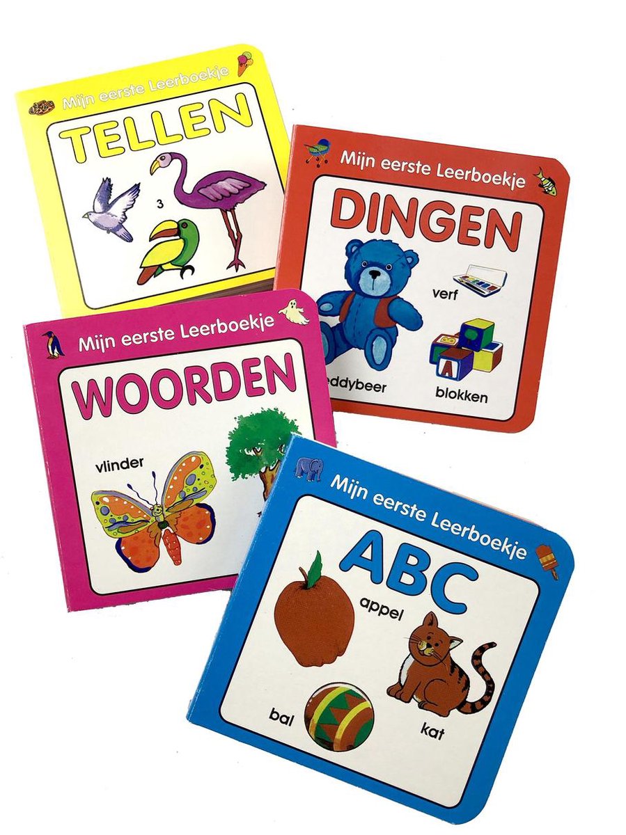 4 Boekjes 'Tellen', 'ABC', 'Woorden' en 'dingen' voor baby of peuter.  Boekje 0 - 4... | bol.com