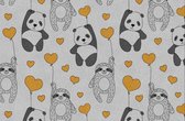Mat, Vloermat, Vloerkleed, Tapijt, Kind - Kinderkamer Panda Heart - Wasbaar - Antislip - 175 x 115 cm