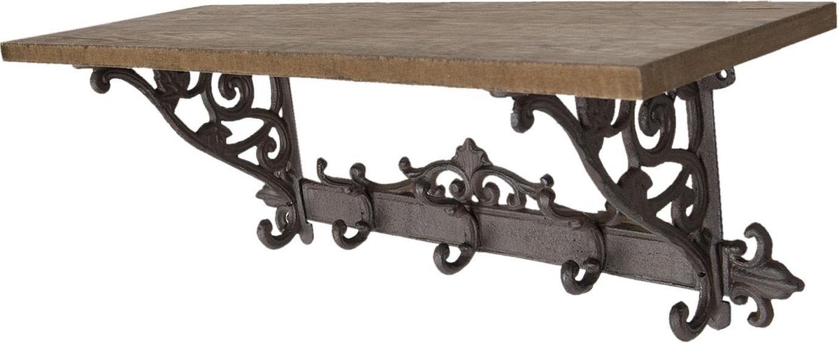 Wandkapstok 5 Haken 58x20x22 cm Bruin IJzer