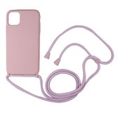 Roze Backcover hoesje met koord voor Apple iPhone XR- Siliconen case cover TPU met cord
