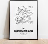 Vaderdag city poster, A3-formaat zonder lijst, plattegrond poster, woonplaatsposter, woonposter