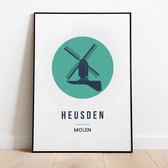 Heusden icoonposter Molen - A4 met lijst