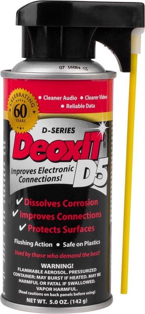 Hosa D5S-6 CAIG DeoxIT Contact Cleaner 5% Spray 5 oz