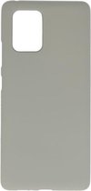 Bestcases Color Telefoonhoesje - Backcover Hoesje - Siliconen Case Back Cover voor Samsung Galaxy S10 Lite -  Grijs