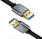 WiseGoods USB 3.0 Male to Male Data Kabel - Type A Naar Type A Mannelijk/Mannelijk Kabel - Gold Plated - 1.5 Meter - Zwart