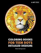 Coloring Books for Teen Boys: Detailed Designs: Black Background