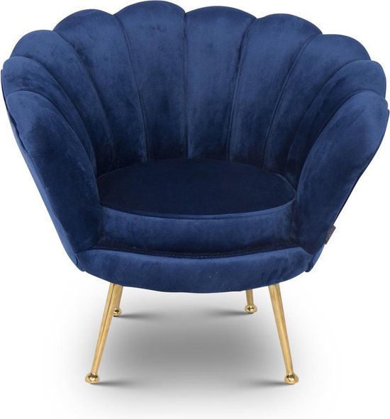 Kids TRESOR Schelp Stoel Navy Velvet | bol.com