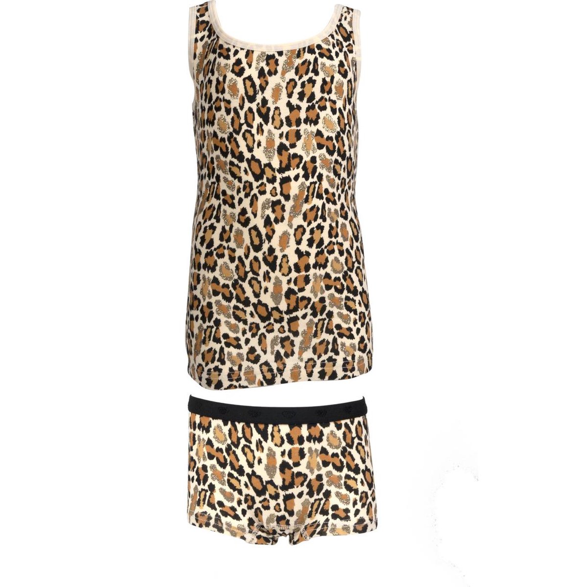 Funderwear | Luipaard Glitter Print Hemd + 2 Boxers Goud | Goud | Maat 110