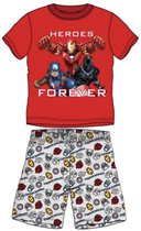Marvel Avengers pyjama - rood - grijs - maat 128 / 8 jaar