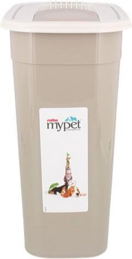 Voedselcontainer 4 liter Beige - Dierenvoer - Voor Hond Kat bol.com