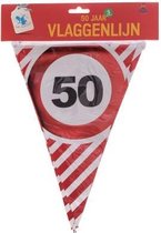 Vlaggenlijn ''50'' - Abraham/Sarah - 50 jaar - Slinger  - 3 meter