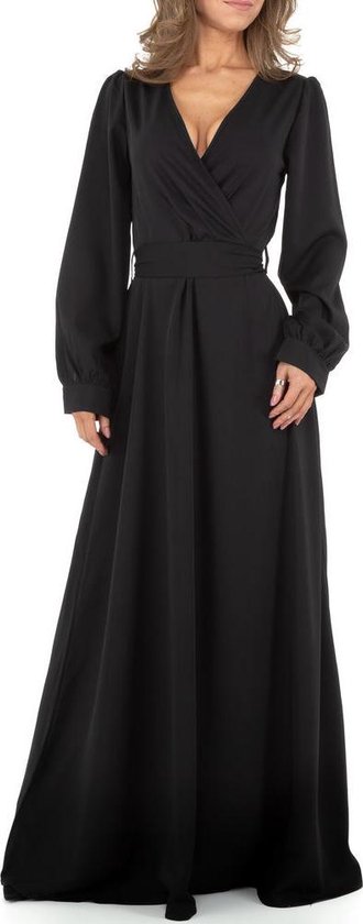 Pijnboom Mauve Decoderen Maxi jurk Elegance (zwart) damesjurk maat M | bol.com