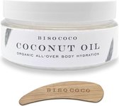 Bisococo 100% Biologische Kokosolie - 100ml pot - Met Spatel - Herstellende en Hydraterende Huidverzorging
