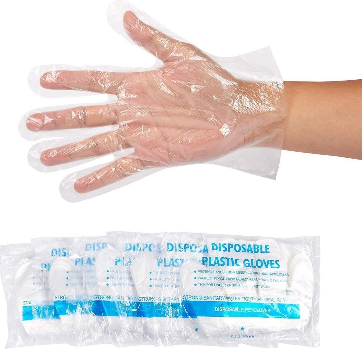 Wegwerp handschoenen polyethyleen - transparant - maat M - 200 stuks - Merkloos