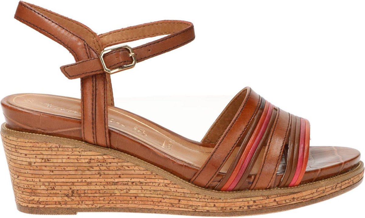 Tamaris Sandalen met sleehak bruin - Maat 41 | bol.com