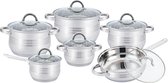 Kitchen Pro +  Pannenset - 12 delig - RVS - 1251