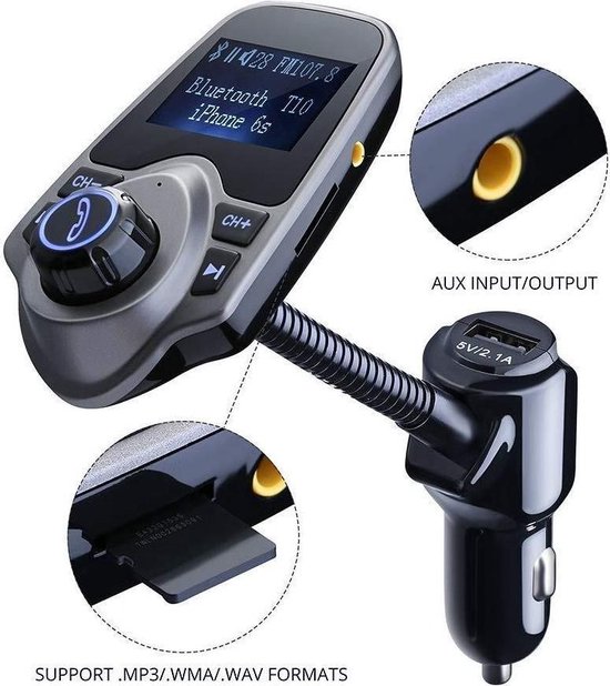 Bluetooth FM Transmitter voor in de auto Handsfree bellen carkit met AUX / SD kaart... Bluetooth FM Transmitter voor in de auto Handsfree bellen carkit met AUX / SD kaart...