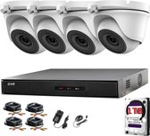 HIKVISION 4CH CCTV KIT DVR - 4X 2.0MP VOLLEDIGE HD 1080P - WIT