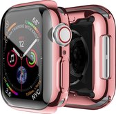 Bumper geschikt voor Apple Watch 40mm series 4/5/6 – Siliconen Case Screenprotector Hoesje – Rose Gold