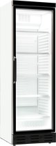 Combisteel Displaykoelkast met glazen deur - 1 glasdeur - 382 L - LED verlichting - wit met zwarte deur - 7464.0095