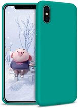 iPhone X & XS Hoesje Turquoise - Siliconen Back Cover