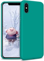 HB Hoesje Geschikt voor Apple iPhone X & XS Turquoise - Siliconen Back Cover