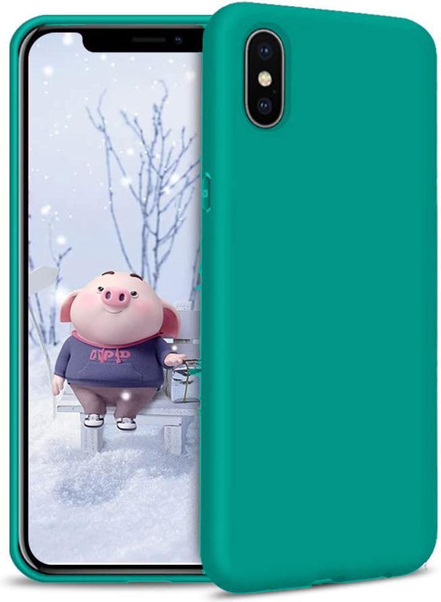 HB Hoesje Geschikt voor Apple iPhone X / XS - Turquoise - Siliconen Back Cover