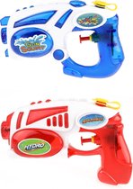 2x Waterpistolen/waterpistool blauw en rood van 19 cm