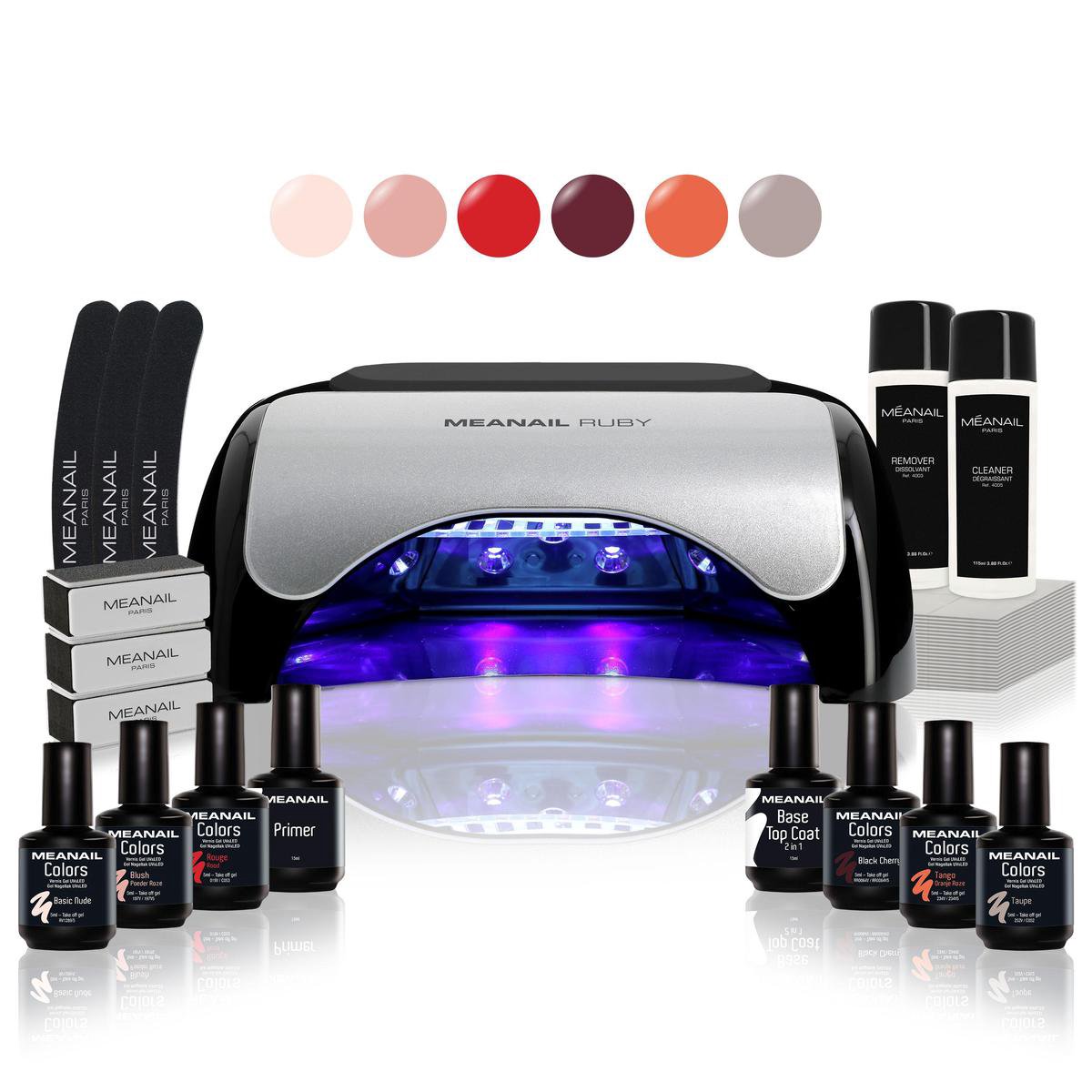 Gellak MEANAIL® Kit Ruby UV/Led lamp 48w 6 kleuren