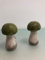 Decoratie paddenstoel (twee stuks)