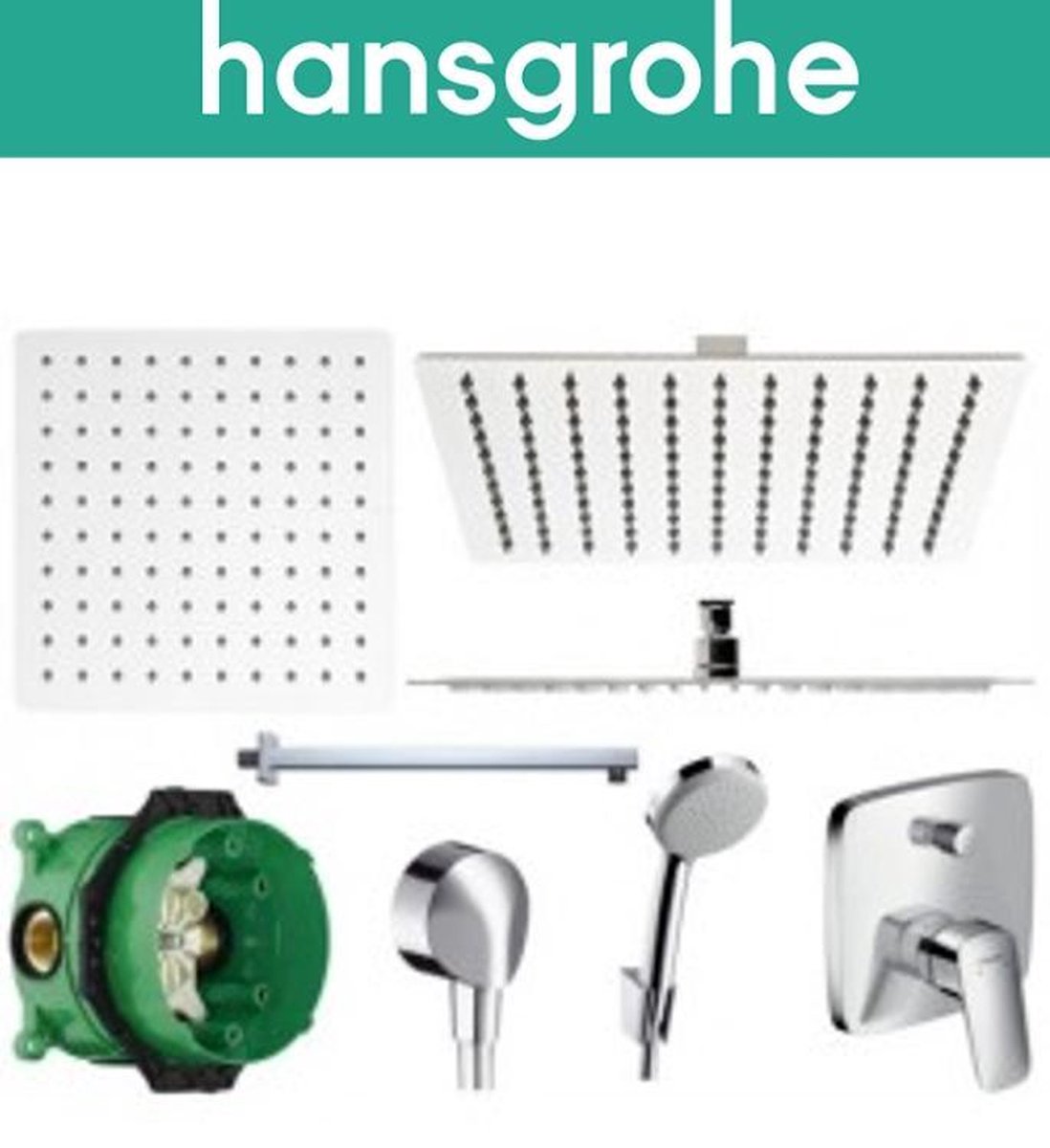 HANSGROHE LOGIS - INBOUW REGENDOUCHE MET 40 CM HOOFDDOUCHE | bol.com