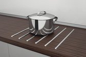 6 pièces 45 cm barres de protection plan de travail cuisine casseroles inox résistantes / aspect chrome