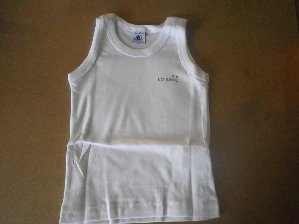 Petit Bateau - Jongen - Singlet - Wit - 12jaar 152