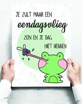 Wandbord: Je zult maar een eendagsvlieg zijn... - 30 x 42 cm