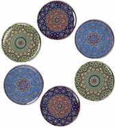 Onderzetters voor glazen - Tafelaccessoires -  Onderzetters  - kurk - Coasters - Set van 6 - Mandala design  - Cadeau