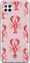 Huawei P40 Lite hoesje siliconen - Lobster all the way | Huawei P40 Lite case | Roze | TPU backcover transparant