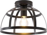 QAZQA boula - Industriele Plafondlamp - 1 lichts - Ø 30 cm - Zwart - Industrieel - Woonkamer | Slaapkamer | Keuken