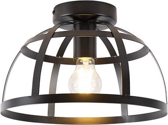 QAZQA boula Industriele Plafondlamp - 1 - Ø 30 cm - Zwart - Industrieel -... |
