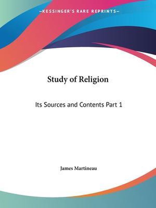 Study Of Religion, James Martineau 9780766154896 Boeken