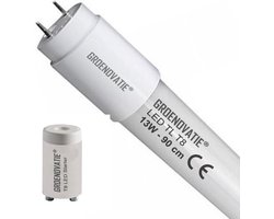 Groenovatie LED TL T8 Buis - 13W - 90cm - 1625 Lumen - Glas - 840 - Neutraal Wit - Incl. Starter