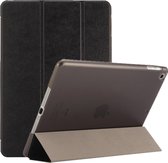 Voor iPad 9.7 (2018) & iPad 9.7 inch (2017) & iPad Air Silk Texture Horizontale Flip Leather Case met drievoudige houder (zwart)