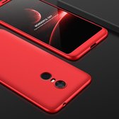 GKK Xiaomi Redmi 5 Plus driefasige splitsing 360 graden volledige dekking pc-beschermhoes achterkant (rood)