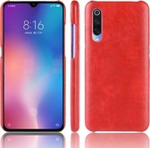 Shockproof Litchi Texture PC + PU Case voor Xiaomi Mi 9 (rood)