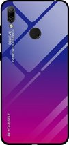 Voor Huawei Y7 (2019) / / Y7 Prime (2019) Gradient Color Glass Case (rood blauw)