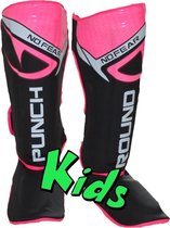 Punch Round Kids NoFear Kickboks Scheenbeschermers Zwart Roze Kies uw maat: Kids - 8 Jaar
