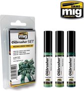 AMMO MIG 7509 Oilbrusher Mechas Green Tones - Set Oilbrusher(s)