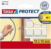 16x Tesa beschermblokjes/buffers wit 1 cm - Klusbenodigdheden - Huishouding - Stootdempers - Beschermblokken/beschermbuffers - Stootnopjes - Bescherming tegen deurklinken