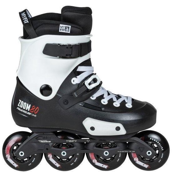 Powerslide One Zoom 80 Inline Skate Senior Inlineskates Maat 41/42 Unisex zwart/wit