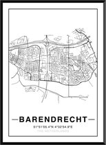 Barendrecht poster | Stadsposter | Industrieel | Modern | zwart / wit | 30 x 40
