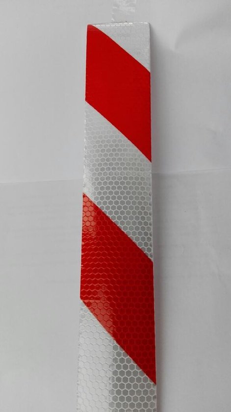 Reflecterende tape Klasse rood-wit patroon - 5 cm breedte - 300 cm lengte bol.com
